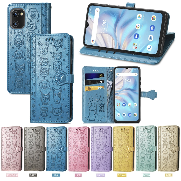 Simpatica custodia per telefono in pelle goffrata con gatto e cane, For UMIDIGI A13S, For vivo T2X, For ZTE Blade A72 4G