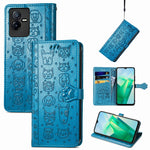 Simpatica custodia per telefono in pelle goffrata con gatto e cane, For UMIDIGI A13S, For vivo T2X, For ZTE Blade A72 4G