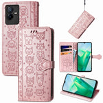 Simpatica custodia per telefono in pelle goffrata con gatto e cane, For UMIDIGI A13S, For vivo T2X, For ZTE Blade A72 4G