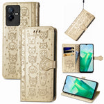Simpatica custodia per telefono in pelle goffrata con gatto e cane, For UMIDIGI A13S, For vivo T2X, For ZTE Blade A72 4G
