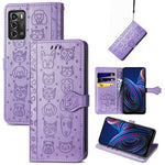 Simpatica custodia per telefono in pelle goffrata con gatto e cane, For UMIDIGI A13S, For vivo T2X, For ZTE Blade A72 4G