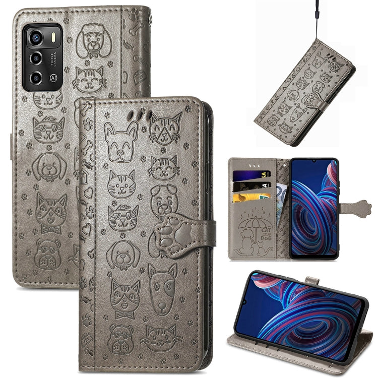 Simpatica custodia per telefono in pelle goffrata con gatto e cane, For UMIDIGI A13S, For vivo T2X, For ZTE Blade A72 4G