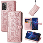Simpatica custodia per telefono in pelle goffrata con gatto e cane, For UMIDIGI A13S, For vivo T2X, For ZTE Blade A72 4G