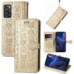 Simpatica custodia per telefono in pelle goffrata con gatto e cane, For UMIDIGI A13S, For vivo T2X, For ZTE Blade A72 4G