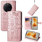 Simpatica custodia per telefono in pelle goffrata con gatto e cane, For Huawei Mate 50 Pro