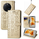 Simpatica custodia per telefono in pelle goffrata con gatto e cane, For Huawei Mate 50 Pro