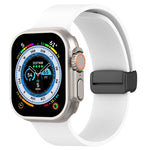 Cinturino per orologio in silicone liscio con fibbia nera magnetica, For Apple Watch Ultra 49mm, For Apple Watch Series 8&7 45mm