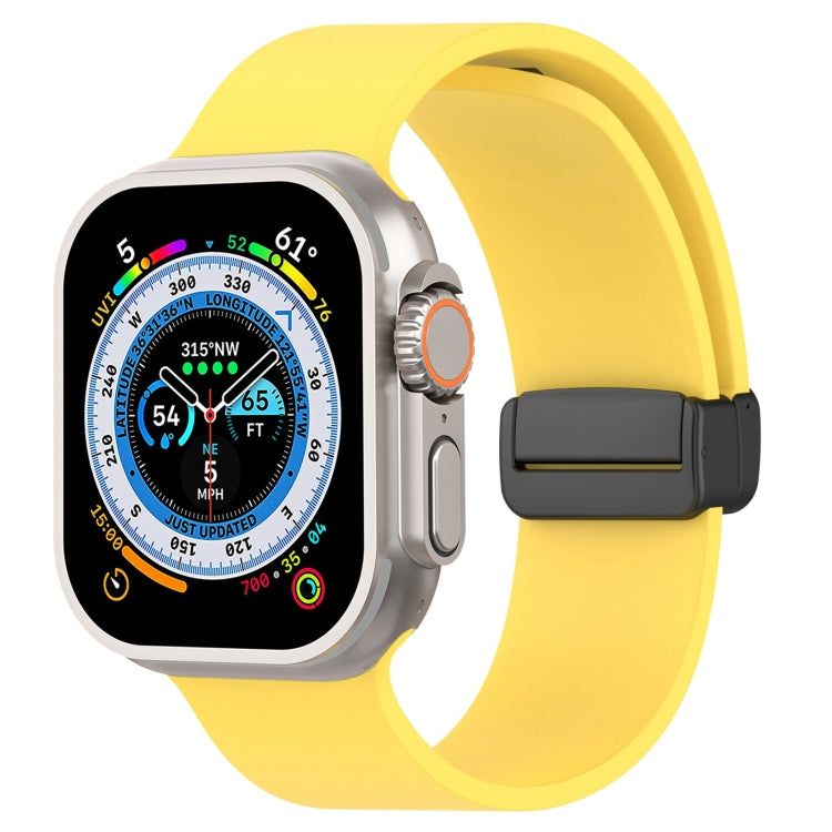 Cinturino per orologio in silicone liscio con fibbia nera magnetica, For Apple Watch Ultra 49mm, For Apple Watch Series 8&7 45mm