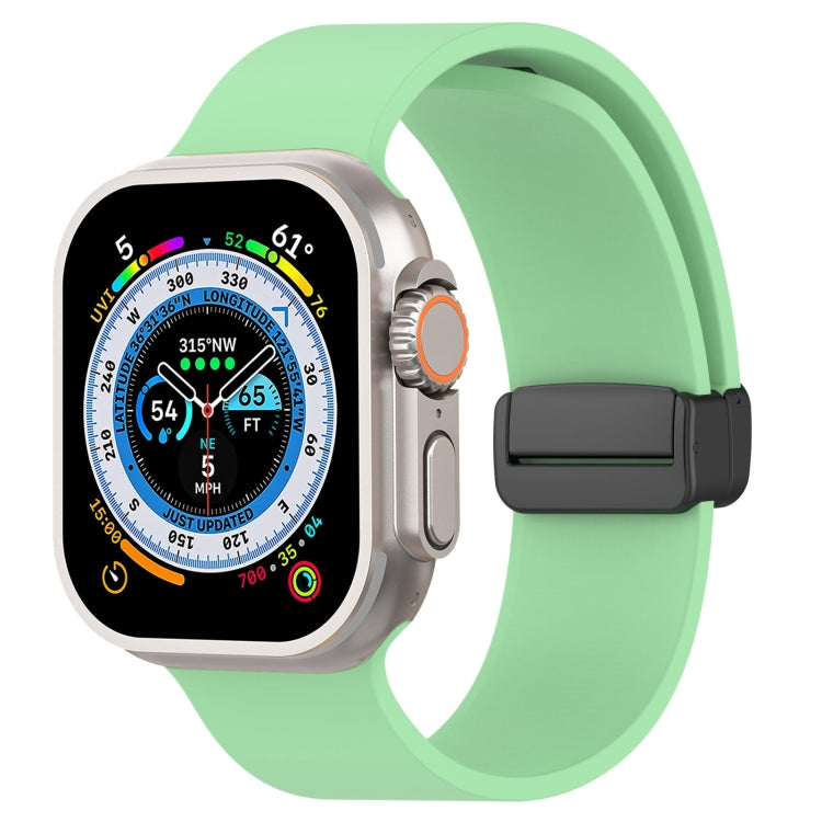 Cinturino per orologio in silicone liscio con fibbia nera magnetica, For Apple Watch Ultra 49mm, For Apple Watch Series 8&7 45mm