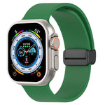 Cinturino per orologio in silicone liscio con fibbia nera magnetica, For Apple Watch Ultra 49mm, For Apple Watch Series 8&7 45mm