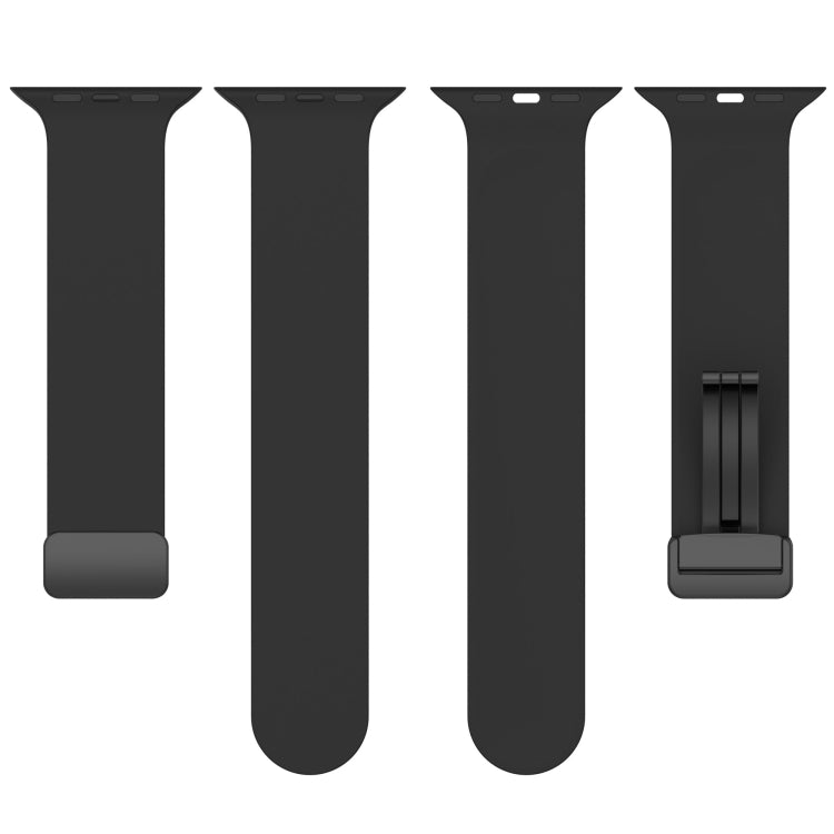 Cinturino per orologio in silicone liscio con fibbia nera magnetica, For Apple Watch Ultra 49mm, For Apple Watch Series 8&7 45mm