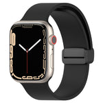 Cinturino per orologio in silicone liscio con fibbia nera magnetica, For Apple Watch Ultra 49mm, For Apple Watch Series 8&7 45mm