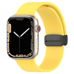 Cinturino per orologio in silicone liscio con fibbia nera magnetica, For Apple Watch Ultra 49mm, For Apple Watch Series 8&7 45mm