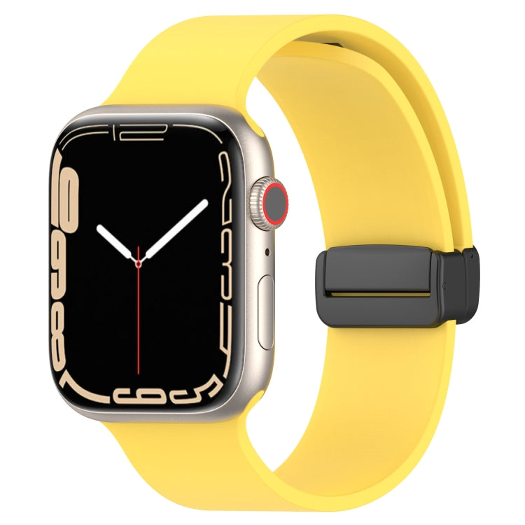 Cinturino per orologio in silicone liscio con fibbia nera magnetica, For Apple Watch Ultra 49mm, For Apple Watch Series 8&7 45mm