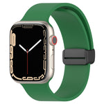 Cinturino per orologio in silicone liscio con fibbia nera magnetica, For Apple Watch Ultra 49mm, For Apple Watch Series 8&7 45mm