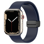 Cinturino per orologio in silicone liscio con fibbia nera magnetica, For Apple Watch Ultra 49mm, For Apple Watch Series 8&7 45mm