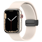 Cinturino per orologio in silicone liscio con fibbia nera magnetica, For Apple Watch Ultra 49mm, For Apple Watch Series 8&7 45mm