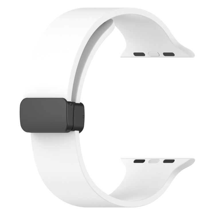 Cinturino per orologio in silicone liscio con fibbia nera magnetica, For Apple Watch Series 8&7 41mm