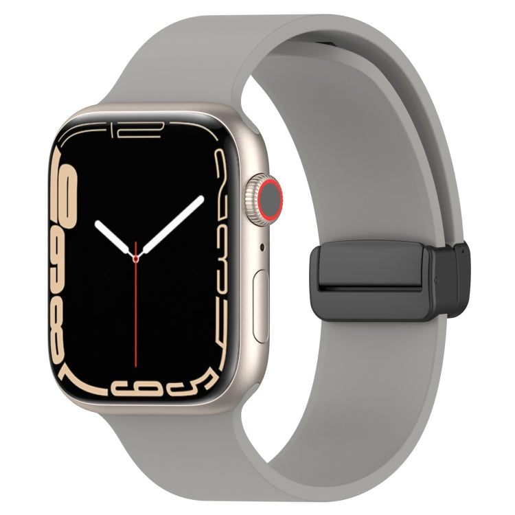 Cinturino per orologio in silicone liscio con fibbia nera magnetica, For Apple Watch Series 8&7 41mm