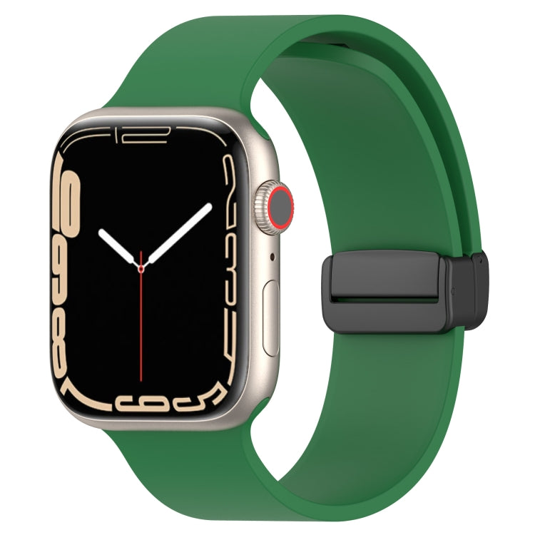 Cinturino per orologio in silicone liscio con fibbia nera magnetica, For Apple Watch Series 8&7 41mm
