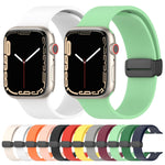 Cinturino per orologio in silicone liscio con fibbia nera magnetica, For Apple Watch Series 8&7 41mm