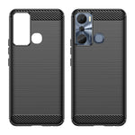 Per Infinix Hot 20i Custodia per telefono TPU in fibra di carbonio con trama spazzolata, For Infinix Hot 20i