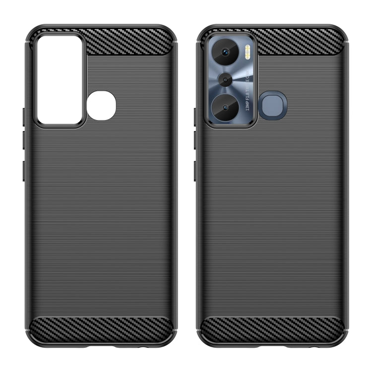 Per Infinix Hot 20i Custodia per telefono TPU in fibra di carbonio con trama spazzolata, For Infinix Hot 20i