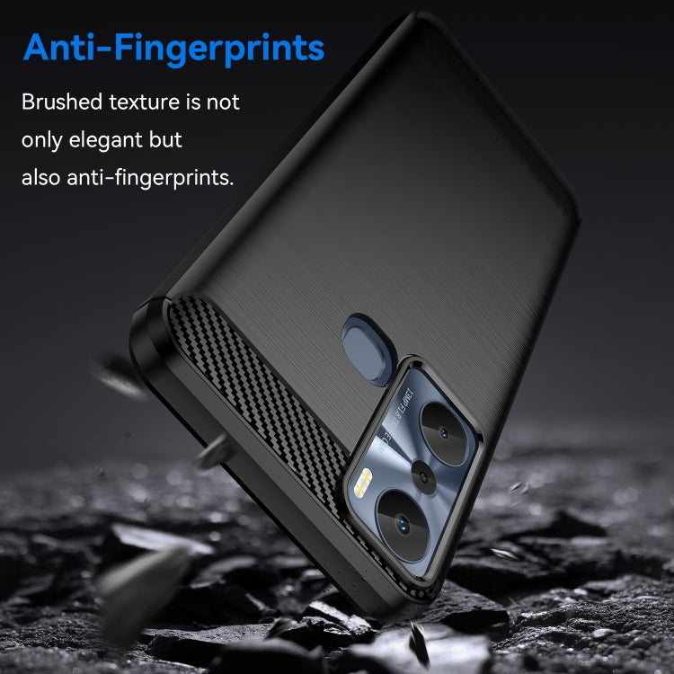 Per Infinix Hot 20i Custodia per telefono TPU in fibra di carbonio con trama spazzolata, For Infinix Hot 20i