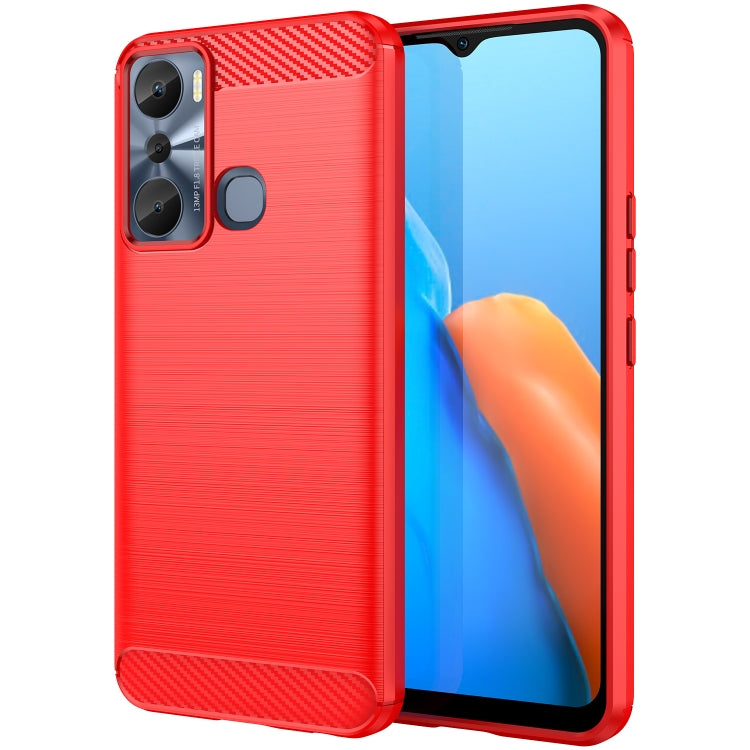 Per Infinix Hot 20i Custodia per telefono TPU in fibra di carbonio con trama spazzolata, For Infinix Hot 20i