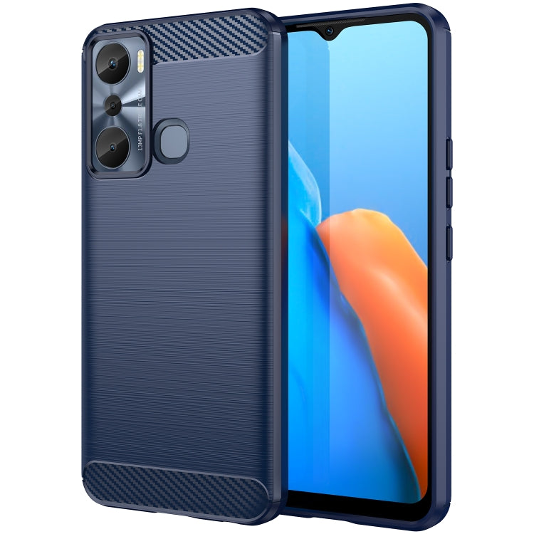 Per Infinix Hot 20i Custodia per telefono TPU in fibra di carbonio con trama spazzolata, For Infinix Hot 20i