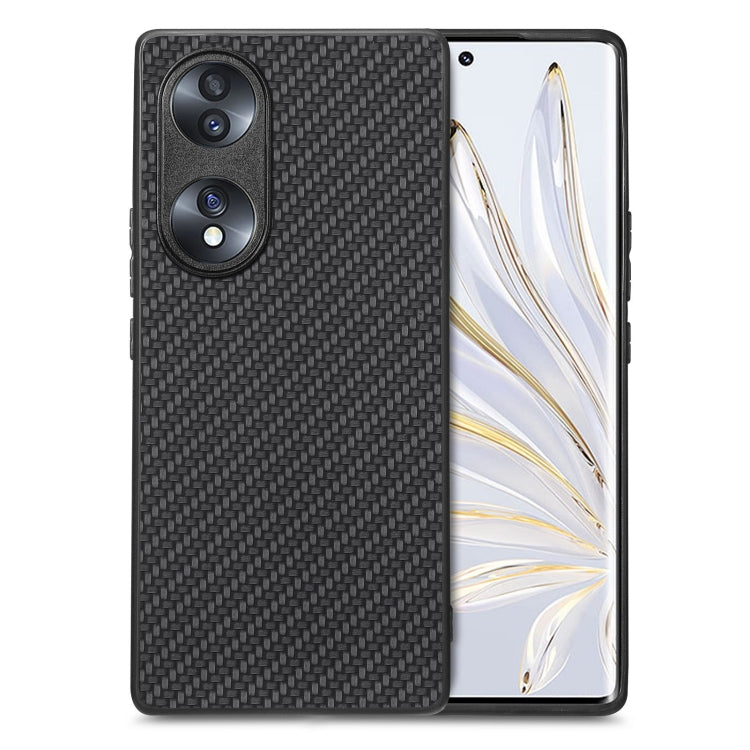 Cover posteriore in pelle con texture in fibra di carbonio, For Honor 70, For Huawei Nova Y90, For vivo Y35, For Samsung Galaxy A50