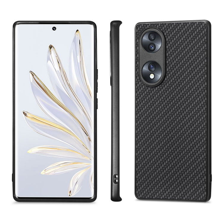 Cover posteriore in pelle con texture in fibra di carbonio, For Honor 70, For Huawei Nova Y90, For vivo Y35, For Samsung Galaxy A50