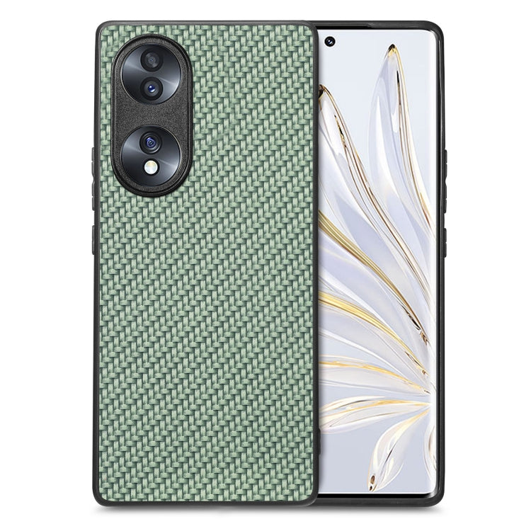 Cover posteriore in pelle con texture in fibra di carbonio, For Honor 70, For Huawei Nova Y90, For vivo Y35, For Samsung Galaxy A50