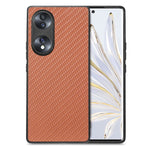 Cover posteriore in pelle con texture in fibra di carbonio, For Honor 70, For Huawei Nova Y90, For vivo Y35, For Samsung Galaxy A50