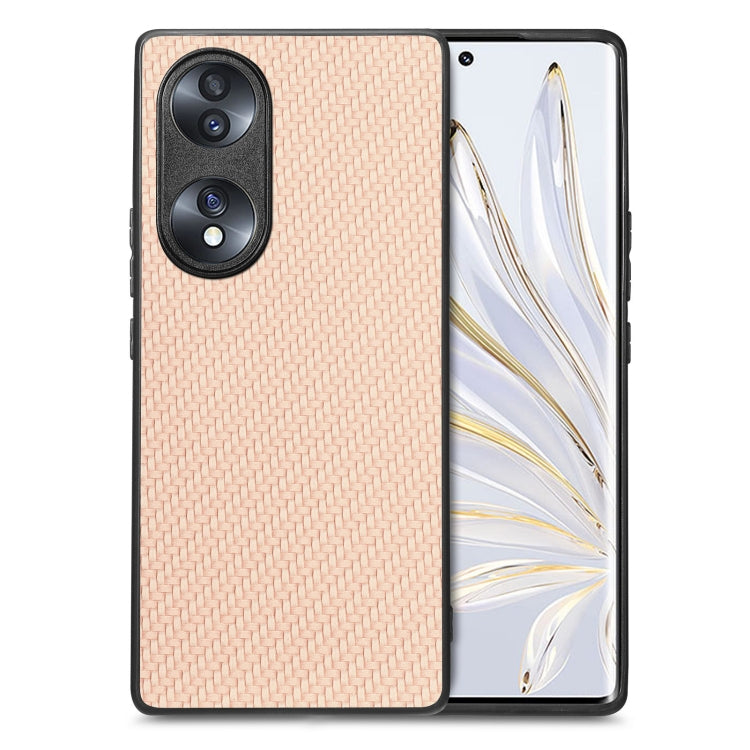 Cover posteriore in pelle con texture in fibra di carbonio, For Honor 70, For Huawei Nova Y90, For vivo Y35, For Samsung Galaxy A50