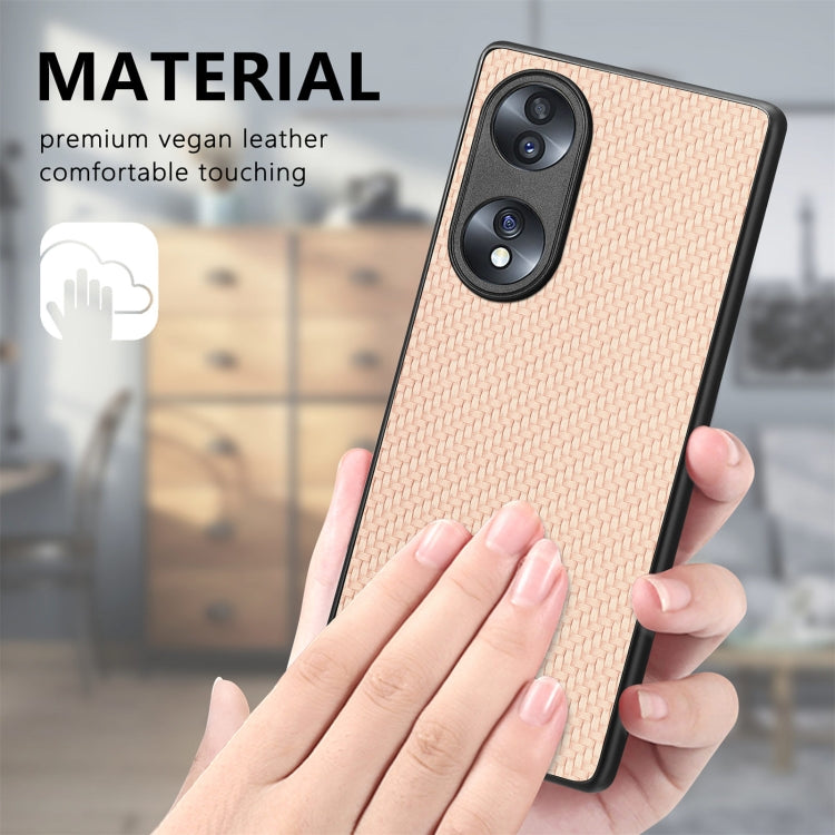 Cover posteriore in pelle con texture in fibra di carbonio, For Honor 70, For Huawei Nova Y90, For vivo Y35, For Samsung Galaxy A50