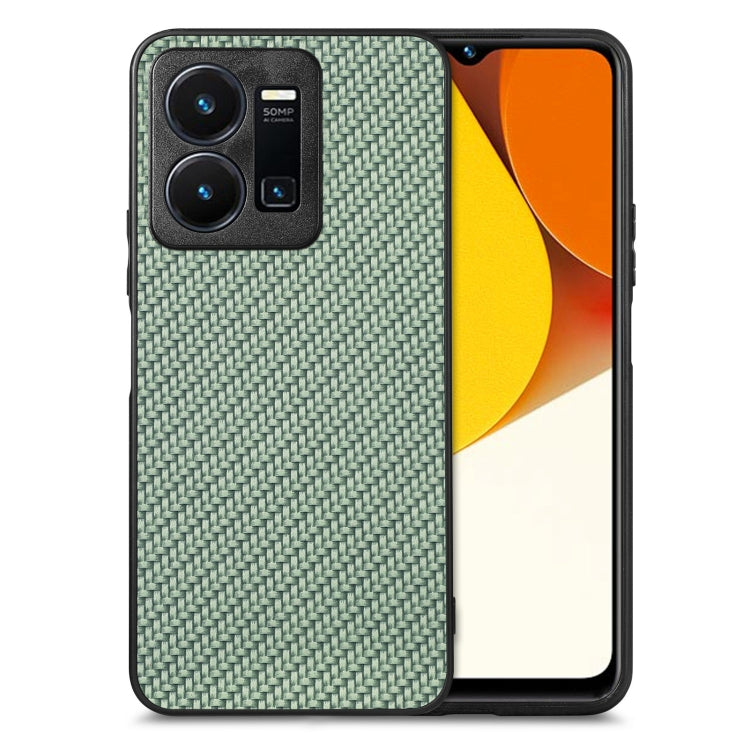 Cover posteriore in pelle con texture in fibra di carbonio, For Honor 70, For Huawei Nova Y90, For vivo Y35, For Samsung Galaxy A50