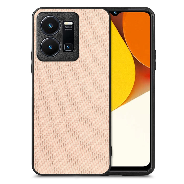 Cover posteriore in pelle con texture in fibra di carbonio, For Honor 70, For Huawei Nova Y90, For vivo Y35, For Samsung Galaxy A50