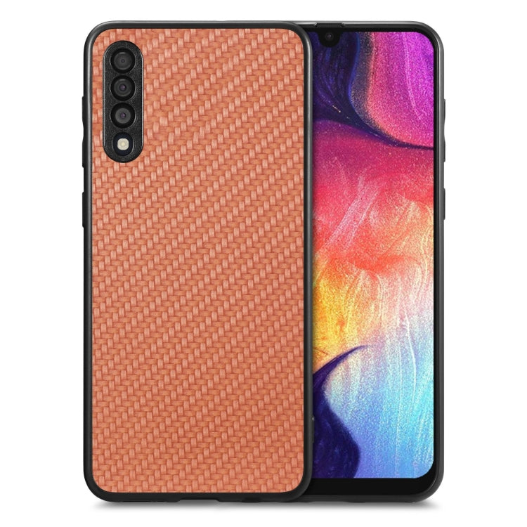 Cover posteriore in pelle con texture in fibra di carbonio, For Honor 70, For Huawei Nova Y90, For vivo Y35, For Samsung Galaxy A50