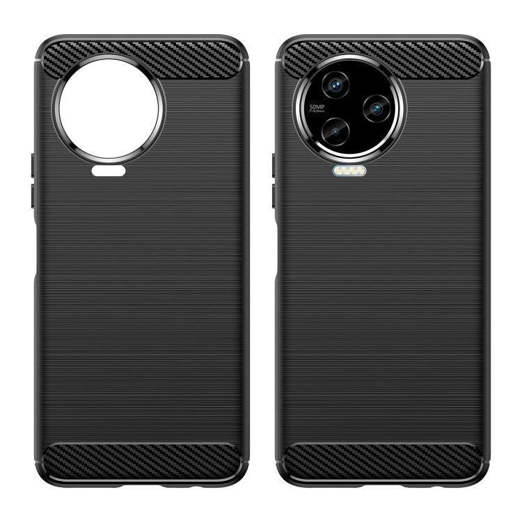 Custodia per telefono TPU in fibra di carbonio con trama spazzolata, For Infinix Note 12 2023, For Infinix Note 12 Pro