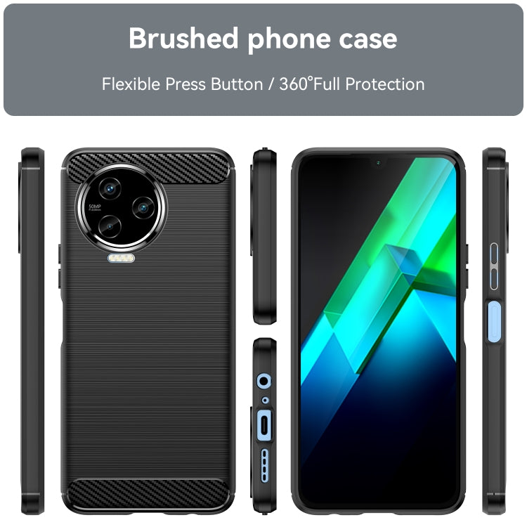Custodia per telefono TPU in fibra di carbonio con trama spazzolata, For Infinix Note 12 2023, For Infinix Note 12 Pro