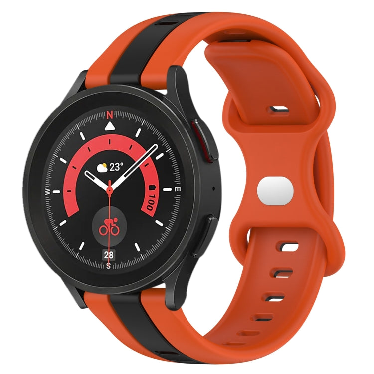 Cinturino in silicone bicolore con fibbia a farfalla da 20 mm, For Samsung Galaxy Watch5 Pro 45mm, For Samsung Galaxy Watch4 44mm