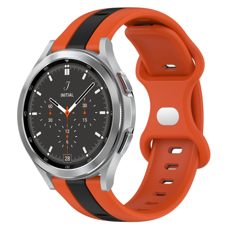 Cinturino in silicone bicolore con fibbia a farfalla da 20 mm, For Samsung  Galaxy Watch 4 Classic 46mm, For Samsung Galaxy Watch Active 2 40mm