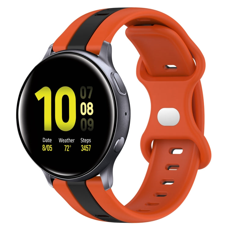 Cinturino in silicone bicolore con fibbia a farfalla da 20 mm, For Samsung Galaxy Watch Active 2 44mm, For Samsung Galaxy Watch 42mm