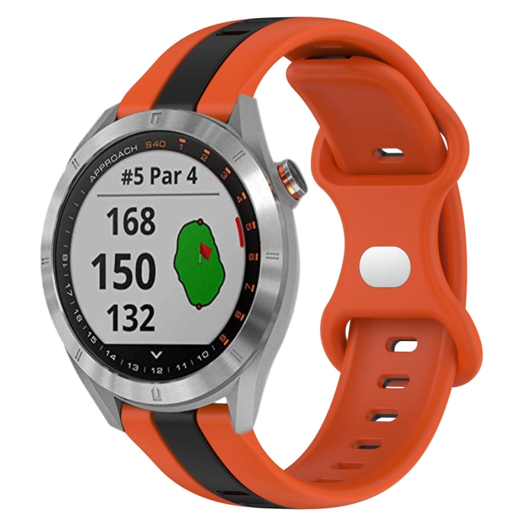 Cinturino in silicone bicolore con fibbia a farfalla da 20 mm, For Garmin Approach S40, For Garmin Forerunner 158