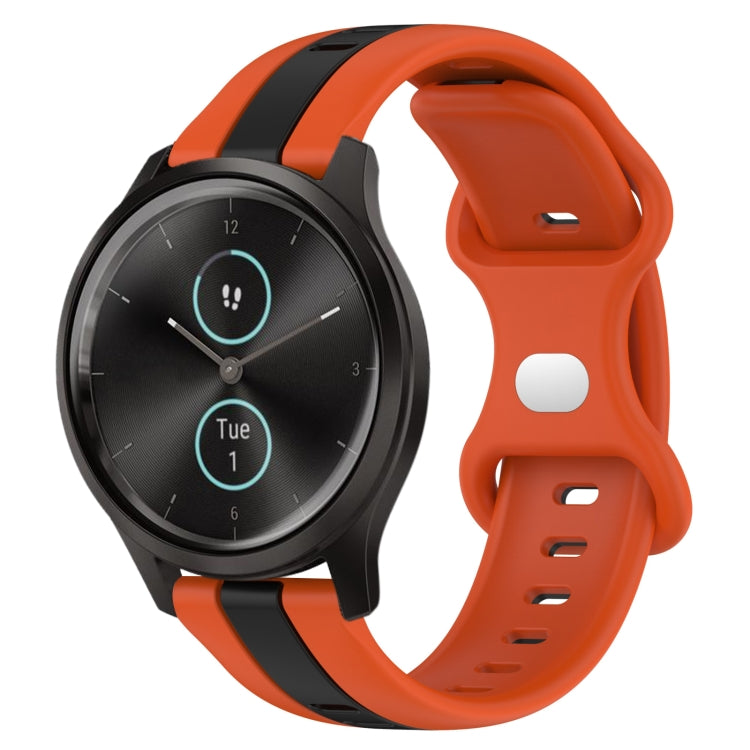 Cinturino in silicone bicolore con fibbia a farfalla da 20 mm, For Garmin Garminmove Style, For Garmin Forerunner 645 Music