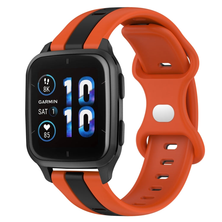 Cinturino in silicone bicolore con fibbia a farfalla da 20 mm, For Garmin Forerunner Sq2, For Garmin Forerunner Sq2 Music