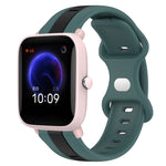 Cinturino in silicone bicolore con fibbia a farfalla da 20 mm, For Amazfit Pop