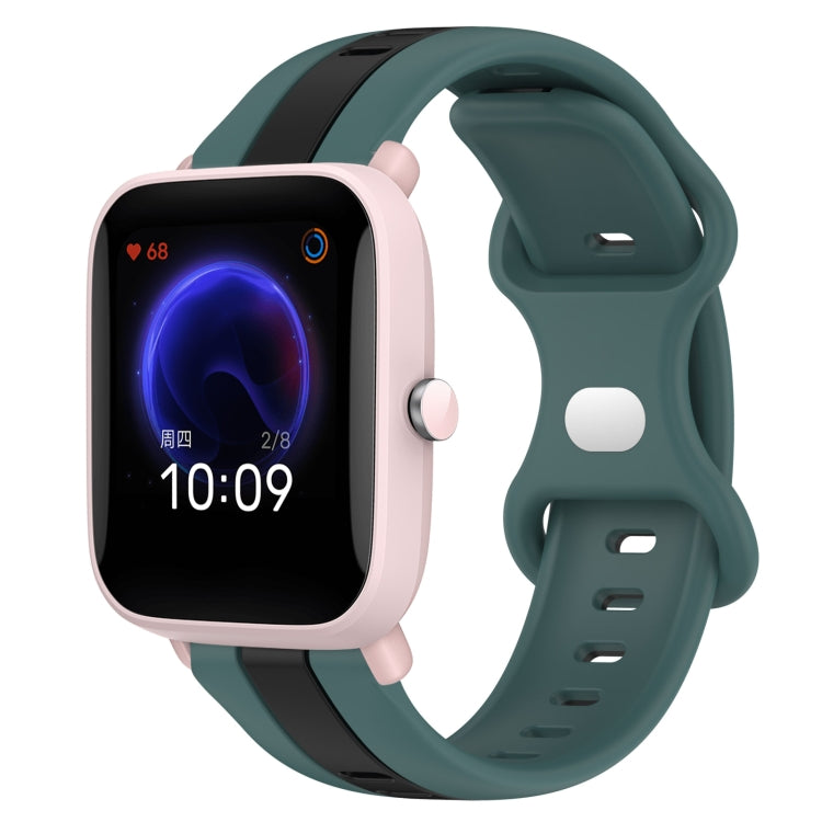 Cinturino in silicone bicolore con fibbia a farfalla da 20 mm, For Amazfit Pop