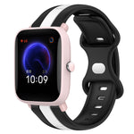 Cinturino in silicone bicolore con fibbia a farfalla da 20 mm, For Amazfit Pop